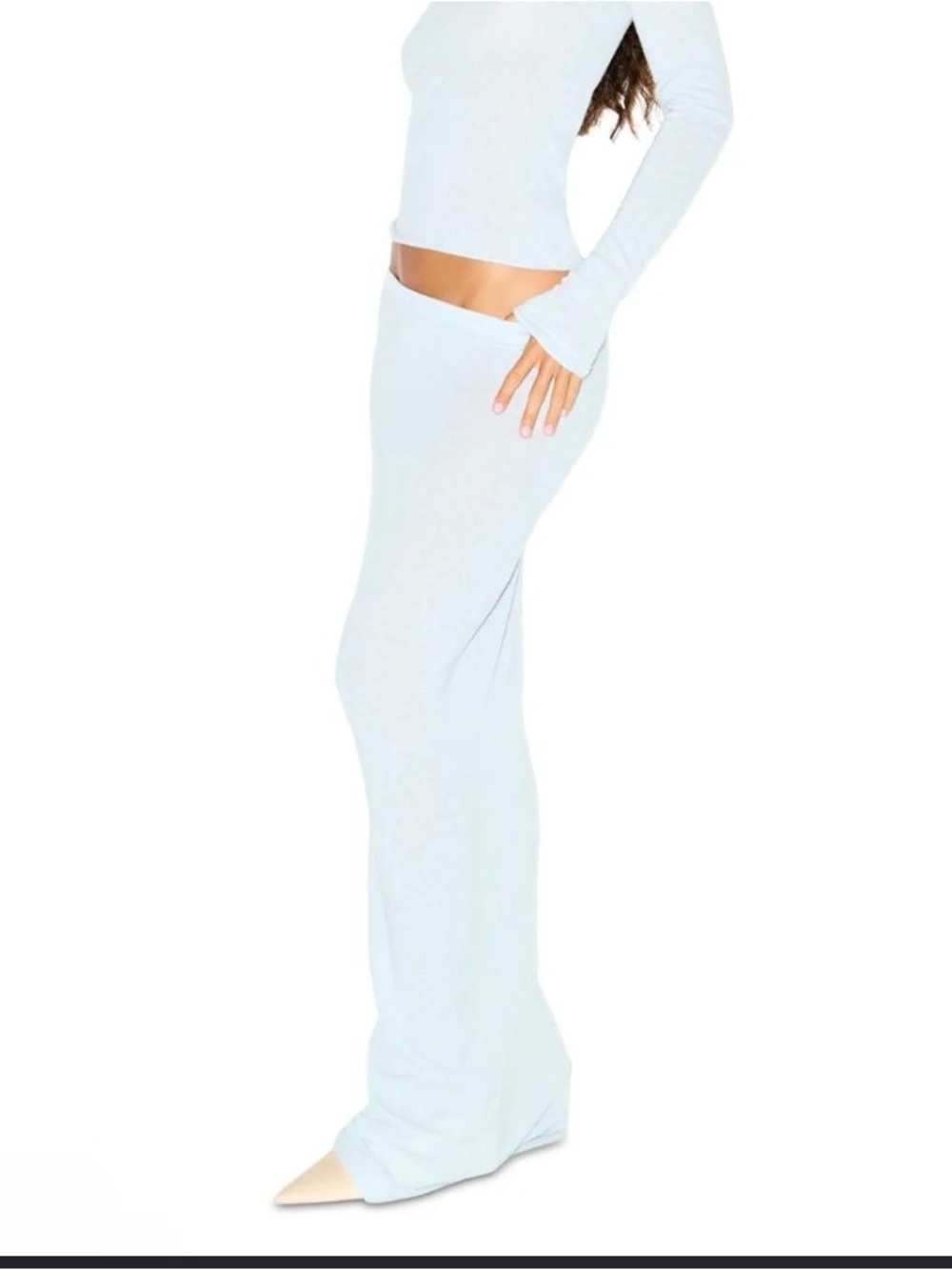 🩵SKIMS Sheer Cashmere Maxi Skirt | Pearl |  L | NWT